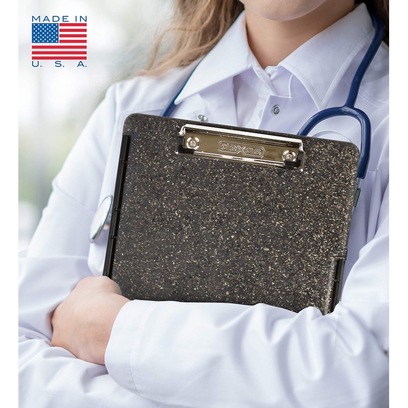 Dexas Slimcase 2 Storage Clipboard with Side Opening, Heavy Granite