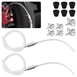 QQWD 2Set Brake Bleeder Kit, One Way Check Valve Tube Bleeding Tools with 6 Nozzle Cap & Clamp Brake Fluid Bleeder Tools for Hydraulic System Bleeding & Clutch Fluid Replacement on Car, Motorcycle