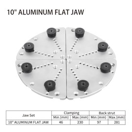 Woodworking 10" Flat Jaws for 4inch/4.5inch C-Series Lathe Woodturning Chucks(CSC3000C, CSC3500SE, CUG3418CC, CMG3C, CSC2000C)
