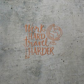 Decal Stickers of Work Harder (Nut Brown) (Set of 2) Premium Waterproof Decal Stickers for Laptop Phone Accessory Helmet Car Window Mug Tuber Cup Door Wall - BICVER1c19691NB0124