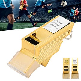Silbatos Deportivos para Entrenadores, Silbatos de Metal para ¨¢rbitro, ABS, ¨¢rbitro Profesional para Entrenamiento, F¨²tbol, Baloncesto, Voleibol, Silbato Deportivo para(12 * 6 * 2cm-Oro)