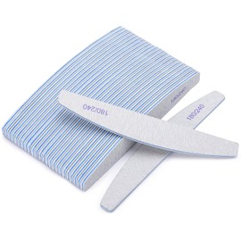 Btyms 25 Limas De Uñas De Grano 180/240 Para Uñas Naturales, Limas De Uñas De Doble Cara Para Uñas Azul 25 Unidades (Grano 180/240)