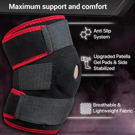 farmer's craft Adjustable Knee Brace Open Patella for Maximum Support & Knee Pain Recovery (Large)