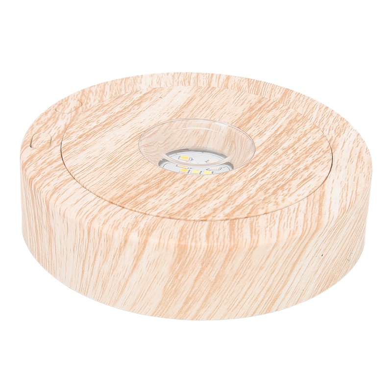 Wood Light Display Base 360 Degree Rotation Beech Grain Colorful