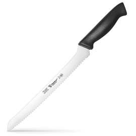 Humbee 12 Inch Cuisine Pro Serrated Bread Knife, Premium Stainless Steel Wave Edge Razor Sharp Blade Knife for Bread, Dishwasher Safe, NSF Certified, Black