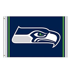 Yerchic Seahawks Flag Seattle Banner 3 * 5ft for Sports Fans Garage Indoor Room Man Cave Wall Decoration Durble Polyester Tapestry