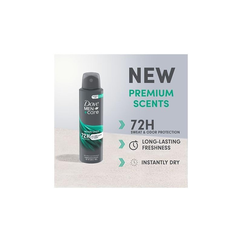 Dove Men+Care Dry Spray Antiperspirant Deodorant Moon Oasis 72H Protection