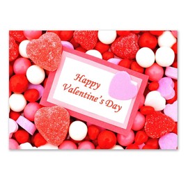 Small World Greetings Sweet Treats Happy Valentine’s Day Cards 12 Count - Blank Inside with Red Envelopes - A7 Size 7”x5” - Friends, Family, and More