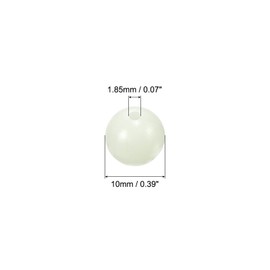 PATIKIL 10mm Luminous Fishing Beads, 200 Pieces Plastic Glow Fishing Bait Eggs Rig Bead Tackle Tool Round, White