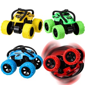GSrenyu Monster Trucks, 4pcs Off-road Vehicles Pull Back Trucks, Inertia Toy Cars Friction Powered Car for Toddlers Boys Girls Age 3+