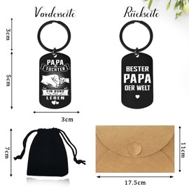 Father Daughter Gift, Father's Day Gift for Dad, Keyring Dad Gift, Best Dad Gifts for Birthday Gift, Father's Day, Christmas, Easter, New Year, Thank You, black