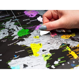 Europe Scratch Off Map Travel map Push pin Map EU Detailed map of Europe travel Wall map with Landmarks Bucketlist scratch off Europe travel map 16x24 Vibrant Black Mymap