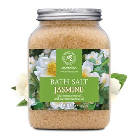 Bath Sea Salt Jasmine 46 Oz (1300g) - Bath Salts with Jasmine Essential Oil for Bath Soak - Relaxing Bath - Beauty - Body Care - Relaxation - Good Sleep - Aromatherapy Bath Salts - Flower Bath Salt