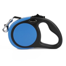 Extractable Dog Leash, Lead Leash, one-Handed Brake, Pause, Lock, and Strong Nylon Tape for Small and Medium Sized Dogs Weighing up to 110 pounds (Blue, Large Strengthen)