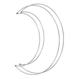 YOKIVE 2 Pcs Metal Dream Catcher Rings, Moon Shape Floral Wreath, Handmade and Decoration, Great for Home Wedding Christmas (Silver Tone, 12")