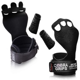Cross Training Grips Best Gymnastics Grips Keep Your Hands Free from Blisters & Callouses Pullups Weight Lifting Chin Ups (Large 5.0"-5.50", Black Nubuck Leather)