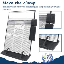 Desktop Document Book Holder with 7 Adjustable Positions Paper Holder Copy Stand Holder for Speech, Typing