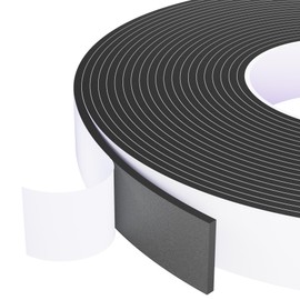 Weather Stripping Door Seal Black,1Inch Wide X 1/8 Inch Thick,Air Conditioner Window Seal,Self Adhesive Foam Tape High Density Foam Sealing Strip,Door Soundproof Foam Tape Roll,Total 33 Feet Long