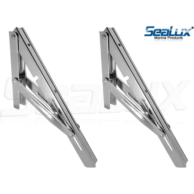 SeaLux Heavy Duty 12" Stainless Steel 90 Degree Folding Brackets