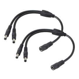 CERRXIAN 5.5/2.1MM 12V DC Power Splitter Cable 1 Female to 2 Male Connectors CCTV DC Power Splitter 1 Female to 2 Male Splitter Cable（0.3M）