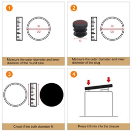 40x Rubber Furniture Feet Ferrule Caps Stoppers - Ideal for Tables & Chairs -by AGTEHBZ (16mm, Black)