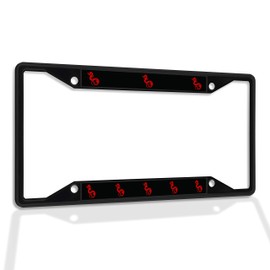 Fastasticdeals Metal Insert License Plate Frame East Dragon Weatherproof Car Accessories Black 4 Holes Solid Insert