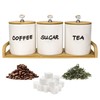 EQEY Coffee Tea Sugar Container Set of 3,Farmhouse Storage Containers