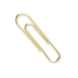 ACCO Brands Paper Clips, Regluar, # 2 Size, Smooth, Gold, 100 Clips/Box (72533)