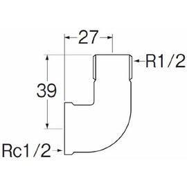 SANEI Pipe Parts Street Elbow for Rc1/2, R1/2 JT72-13 Nominal 13