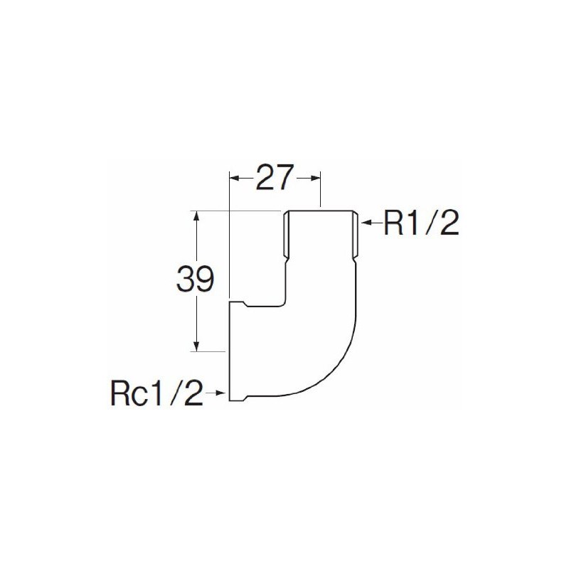 SANEI Pipe Parts Street Elbow for Rc1/2, R1/2 JT72-13 Nominal