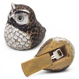 Wiwaplex Faux Owl House Decorative Spare Key Hider, Hide a Key Outdoor Owl Lawn Ornament for Garden or Yard