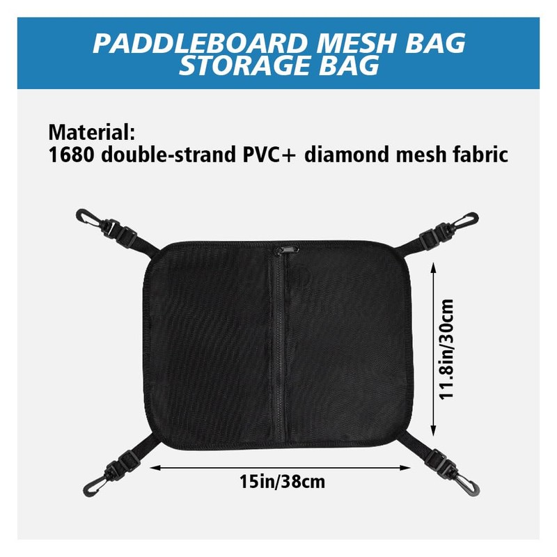 Paddleboard Deck Bag,Stand up Paddle Board Pouch,Mesh Storage Bag SUP