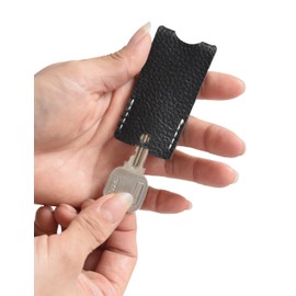 Key Cover, Leather, Genuine Leather, Men's, Women's, Keeper, Key Cover, Set of 3, Silent Key Cover, Protect All Keys (A)