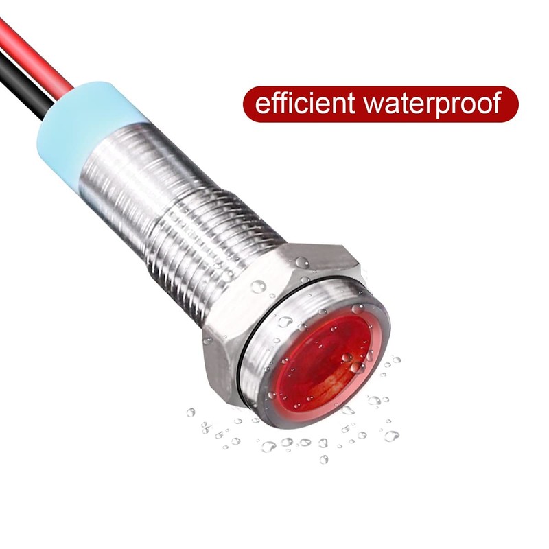 Gebildet 10pcs 6mm 1/4" AC/DC 12-24V LED Metal Indicator Light
