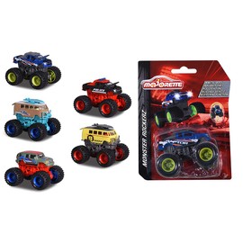 Majorette 212057255 Rockerz, Die Cast with Freewheel & Suspension, Monster Truck, 1:64, 5 Assorted, Multicoloured