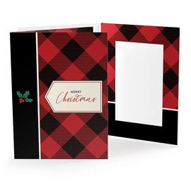 Collectors Gallery Holiday Plaid Photo Folder for 4x6 (Portrait) Prints Our Price is for 50 Units - 4x6