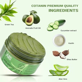 ANAI RUI Green Tea Face Mask with Avocado, Clay Facial Mask for Acne, Detox, Face Cleansing Mask, Hydrating, Nourishing, Soothing, 120g/4.23 oz