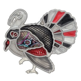 WEVENI Turkey Enamel Brooch Women Girls Fashion Jewelry Scarf Hat Accessories Gift Metal Enamel No Gemstone, Enamelled metal, No gemstone.