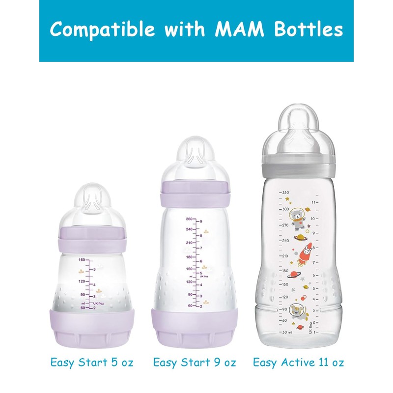 Sippy Cup Nipples for Mam Baby Bottles, Soft 100% Silicone