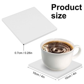 kukmakri 52 PCS Square Blank Ceramic Coasters - 4 x 4 Inch Unglazed Ceramic Coasters with Cork Backing Pads, Artistic Tile Coasters for DIY, Mosaics, & Crafts