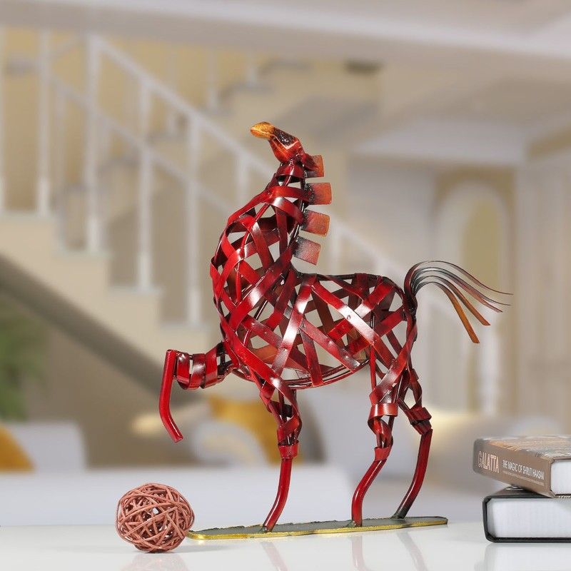 TOOARTS Metal Sculpture Metal weaving horse Home Furnishing Articles Handicrafts