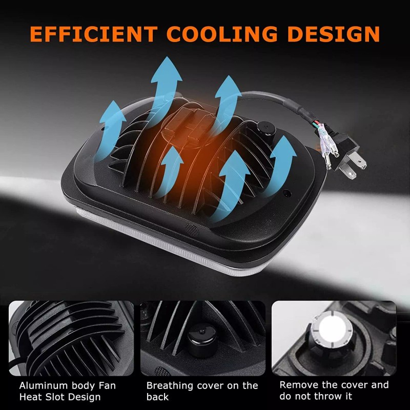 us- 2x 7x6"5x7 LED Headlights Fit Ford E-150 Econoline Club