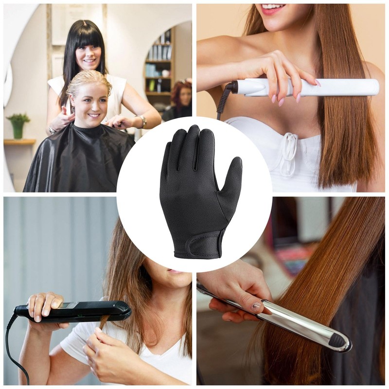 Generic Professional Heat Resistant Hair Styling Gloves - Black, Unisex