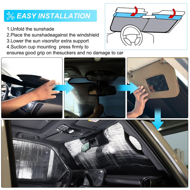 Windshield Sunshade Kit for Toyota Land Cruiser Prado J250 2024-2025