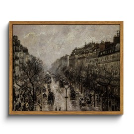 VIYYIEA Framed Canvas Wall Art Home Decor for Living Room Classical Cityscape Artwork Wall Decorations Vintage Oil Painting Prints Parisian Street Wall Decor Bathroom Wall Pictures Farmhouse 9x11in