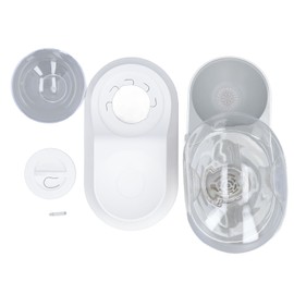 Pet Water Dispenser Food Feeder Cat Automatic Drinking Snail Shape Dispenser 2.8L Capacity Drinking Bowl with Fixed Water Level Grey