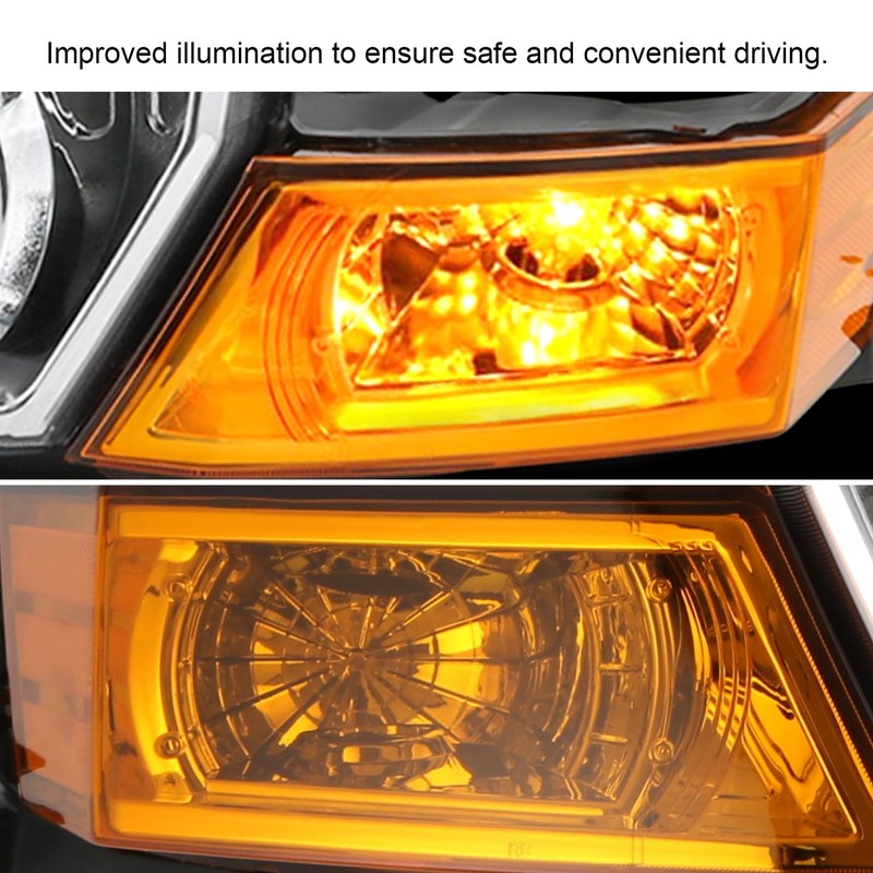 RALZAOTO Headlights Assembly Compatible with Jeep Commander 2006-2010 SUV Black