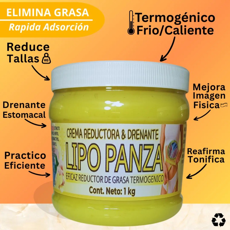 Crema Reductora Temogenico Lipo Panza Chupa Jengibre