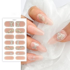 KTAABTR 8 Sheet Flower Nail Stickers Full Nail Wraps Multi Color Self-Adhesive Nail Polish Strips Supply Floral Leaf Gel Nail Polish Stickers Decals for Women DIY Manicure Decoration