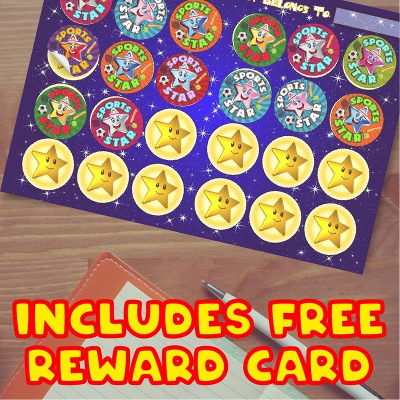 144 Sports Star - 30mm - Glossy Reward Stickers for